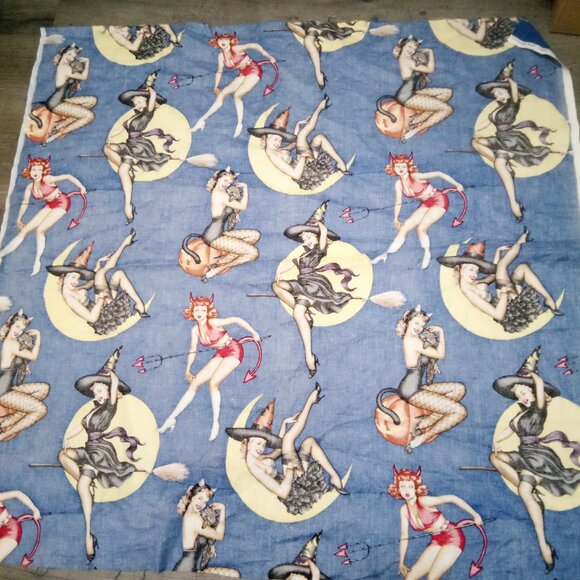 "Alexander Henry Fabrics Collection, Bewitched, Halloween Piece Of Material - Picture 7 of 7